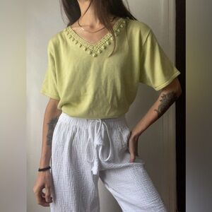 💚clearance💚 Vintage 90’s Jenny lime v neck knit